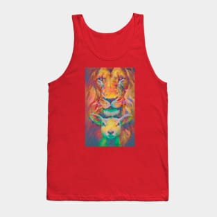 LIon and the Lamb Stained Glass Style Tank Top